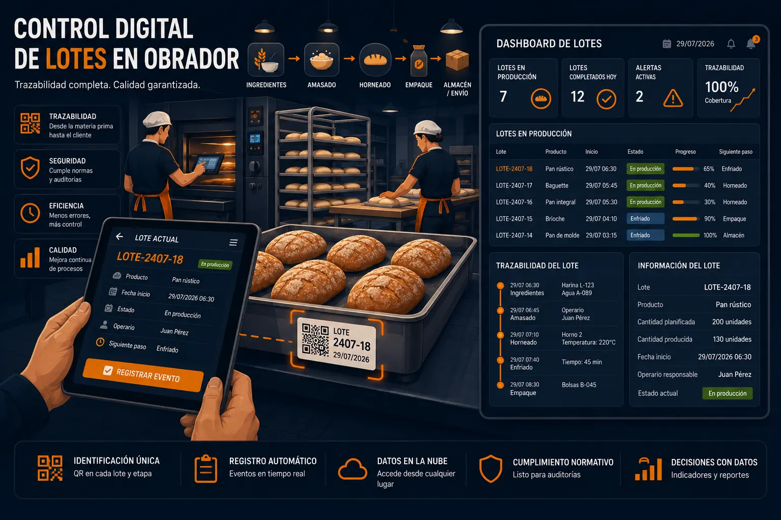 Digitalizar control de lotes en obrador