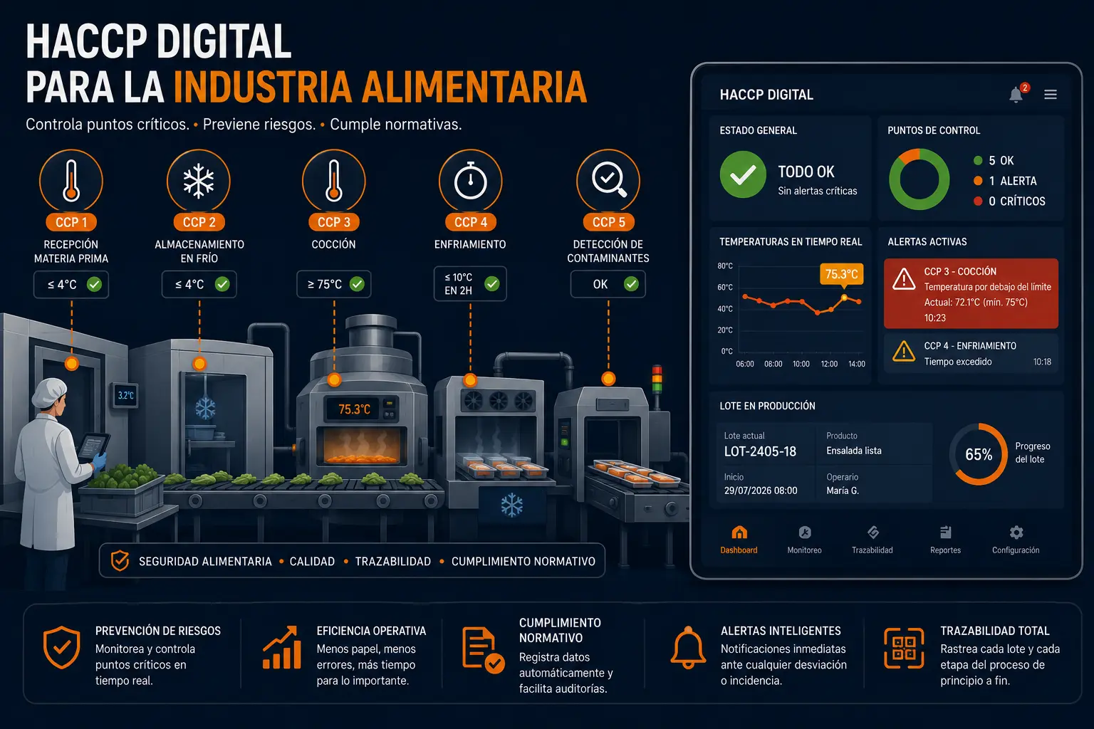 HACCP digital control puntos críticos alimentación