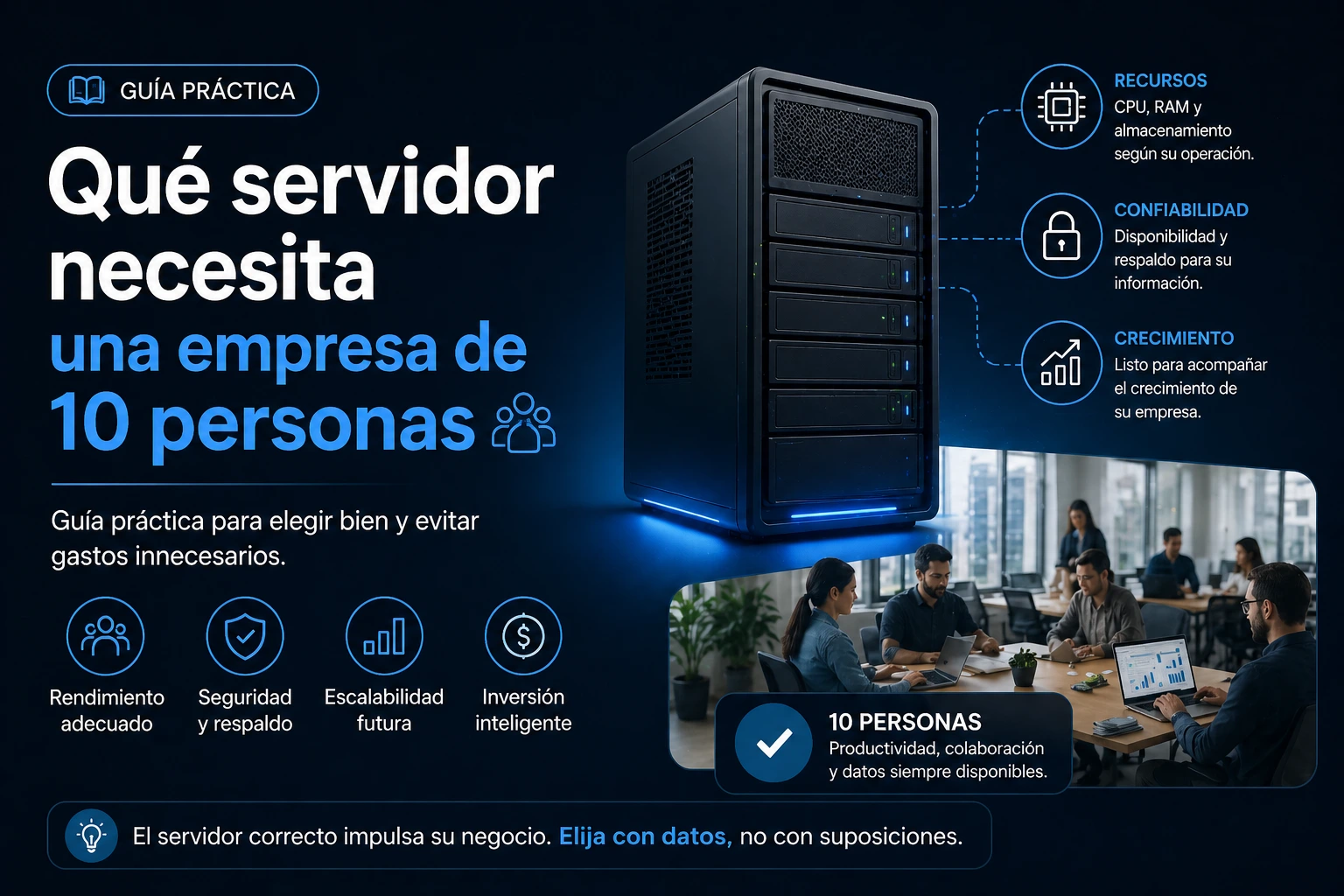 Qué servidor necesita una empresa de 10 personas