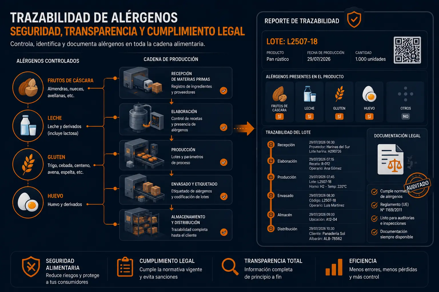 Trazabilidad y alérgenos obligación legal alimentación