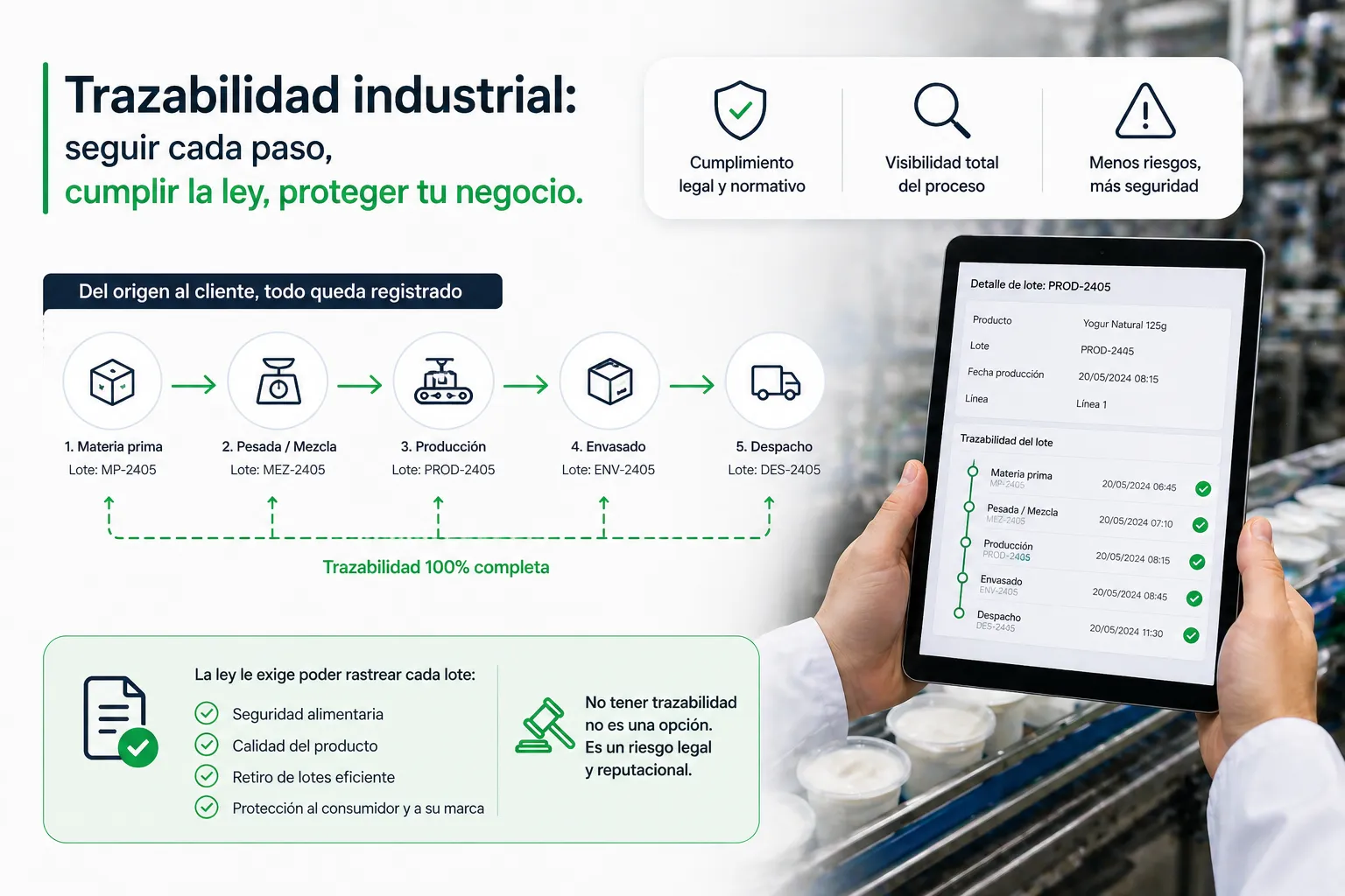 Cumpliendo la ley con la trazabilidad industrial
